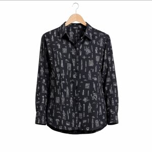 Maggie Barnes Black And White Button Up Plus Size Shirt Sz 2X